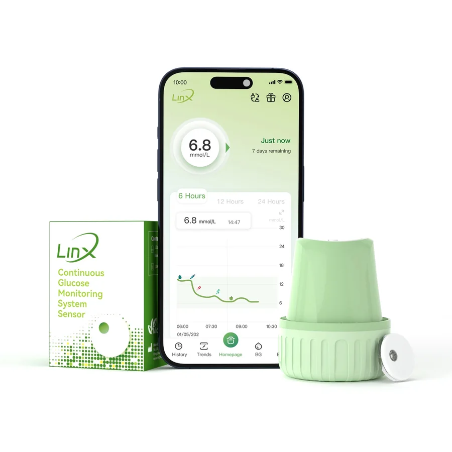 Linx CGM sensor worn on the upper arm